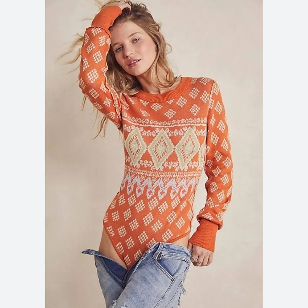 Intimately Free People Snow Dancer Clementine Combo‎ Bodysuit Size XS